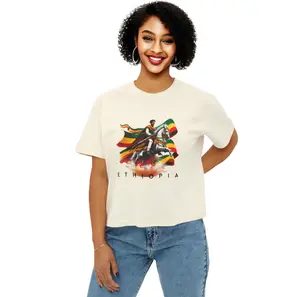 Ethiopian Flag Warrior Women's Crop Top Tee