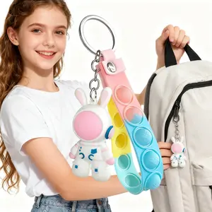 2pcs Creative Space Rabbit Charm,Bag Charm,Keychain,Classroom Reward, Christmas, Halloween, Valentine's Day, Birthday, Travel Essential,Aesthetic Festive Gift,Trendy Summer Fashion Accessory