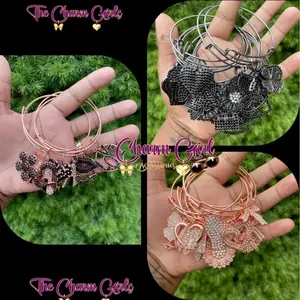The Charm Girls Rose Gold or Black Bling Bangles - 1 Bangle Bracelet Included - Price Includes 1 - Stylish Accessory