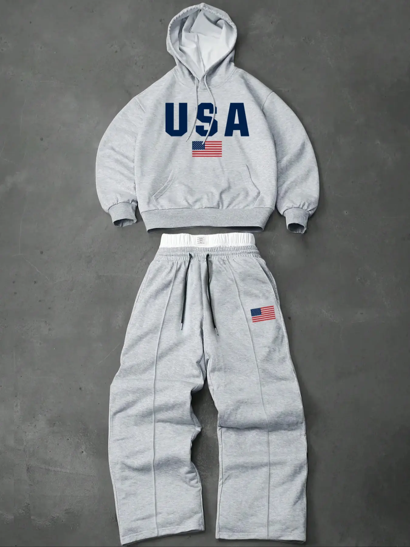 Men's Preppy Style Letter Graphic Two-piece Tracksuit Set, Letter Print Tracksuit, Casual Sporty Set, Streetwear, Sweatsuit Sets, Sweatsuit Matching Set, Hooded Sweatshirt & Drawstring Trousers, Casual Tracksuit, Perfect for Fall and Winter