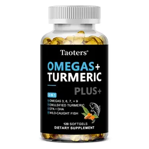 Taoters Omegas+Turmeric Health Supplement , ​​Supports Joint Health and Heart Health, 120 Capsules