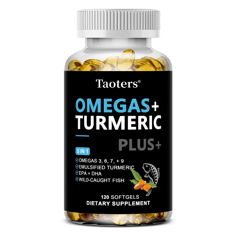 Taoters Omegas+Turmeric Health Supplement , ​​Supports Joint Health and Heart Health, 120 Capsules