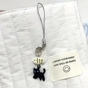 [Cute Keychain] Cute 1/20pcs Black Cat & Goldfish Acrylic Keychain | Unique Animal Design Accessory for Bags, Phones, and Cameras - Perfect Gift for Valentine's Day, Father's Day, Mother's Day, Thanksgiving