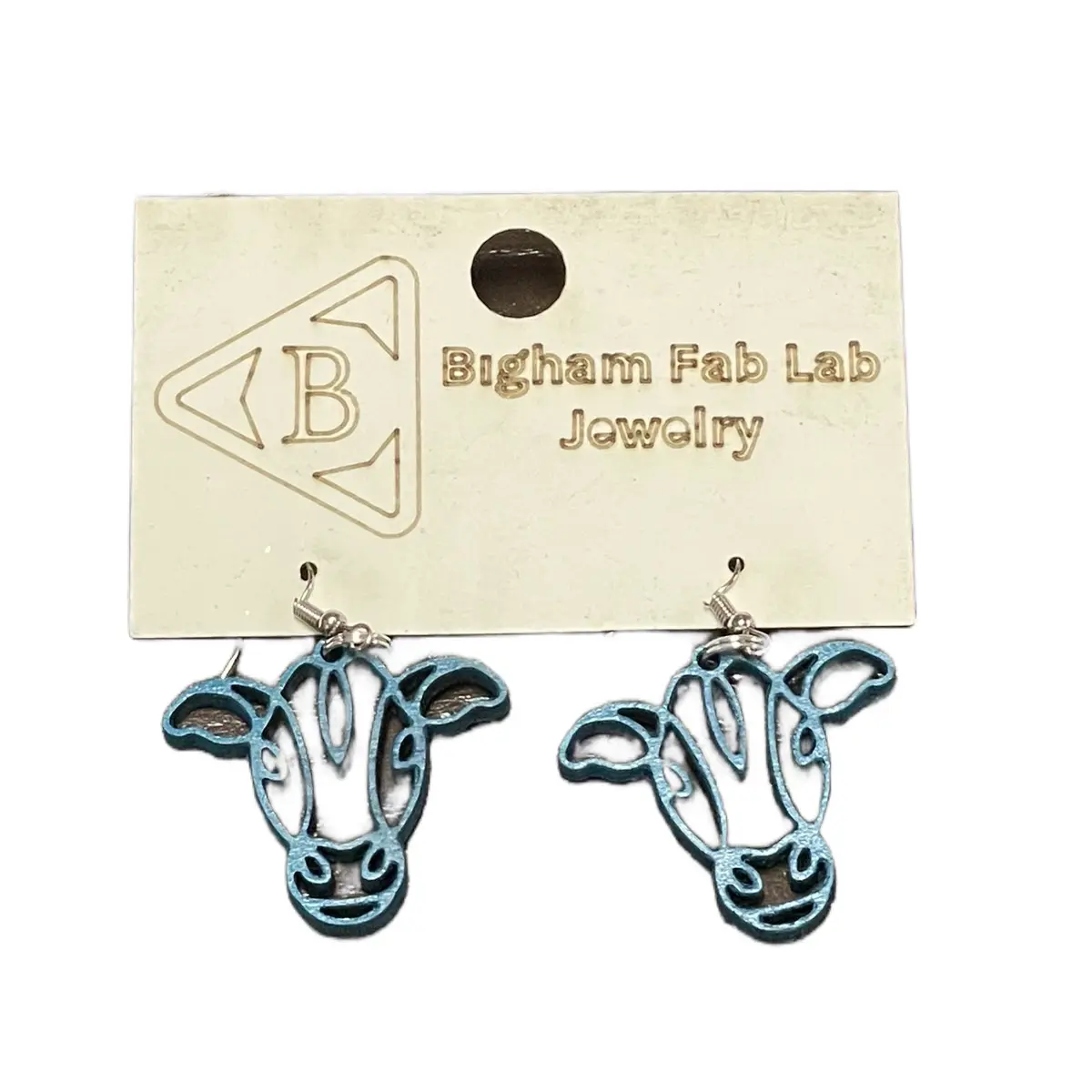 Wooden Cow Earrings