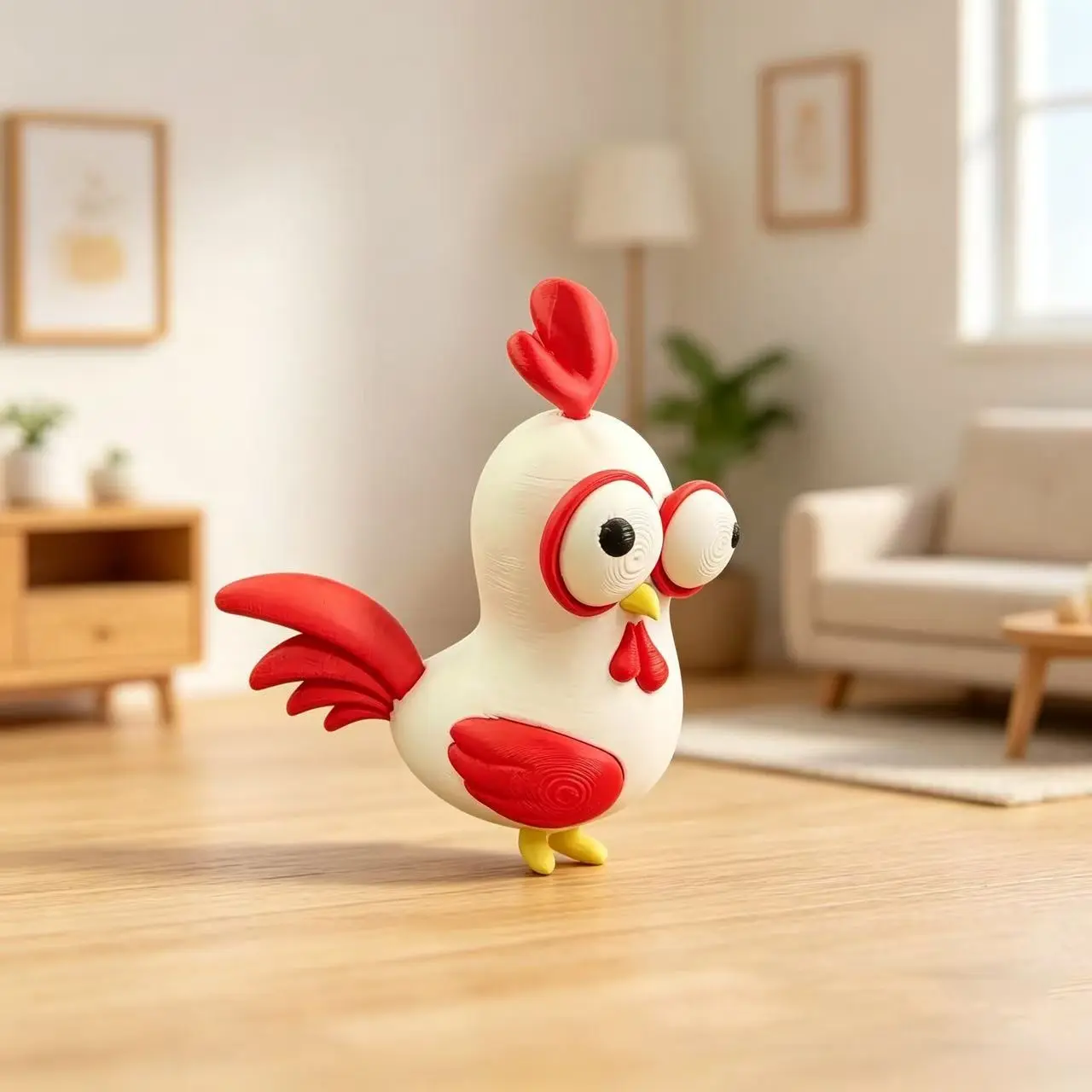 Creative Cute Chicken Figurine, Fun Kids Room Decor, Office Desk Stress Relief Ornament, Desktop Figurine, Indoor Decoration, Funny Animal Sculpture, Animal Figurines, Animal Decorations