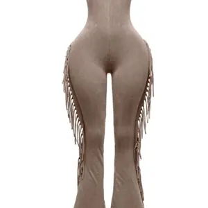 Womenswear Jumpsuit with Frayed Edges and Comfortable Fit - Overalls