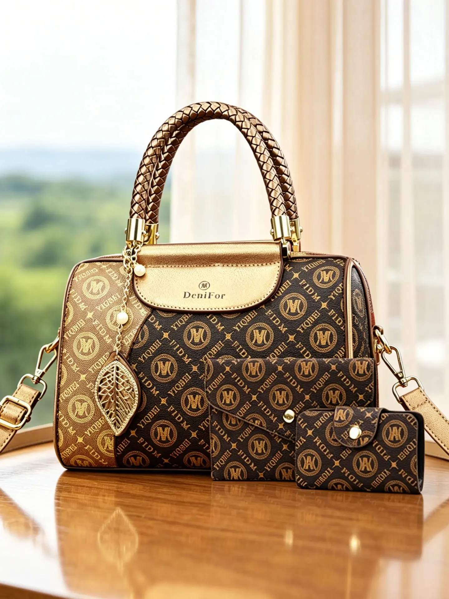 3-piece Boston-style women's handbag set, large-capacity casual versatile shoulder and crossbody bag, practical ladies bag for work, shopping and business trips, ideal Mother's Day gift for mom