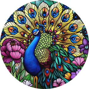 DTF Transfer – GQ Glass Peacock Multi Sizes