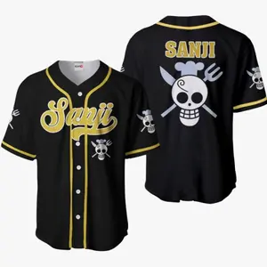 Vinsmoke Sanji Symbol Baseball Jersey, Anime Shirt, Cartoon Jersey, Retro Trendy Anime Jersey Shirt, Stylish Jersey Outfit, Anime Baseball Jersey, Unisex Anime Shirt, jerseys man