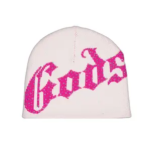 OG Logo Studded Beanie Pink White