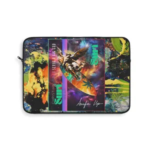 Vibrant Surf-Inspired Laptop Sleeve for Beach Lovers, Tropical Tech Case, Gifts for Surfers, Eco-Friendly Design, Unique Computer Cover