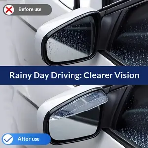 Universal Rearview Mirror Rain Visor/Deflector for Cars — Reflective Rain Shield for Side and Reverse Mirrors