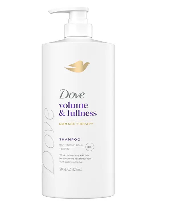 Dove Volume & Fullness Shampoo, Volumizing for Thinning Hair + Biotin 28oz | For fine, flat hair helps add all-day body and fullness while regenerating hair strength with Bio-Protein Care