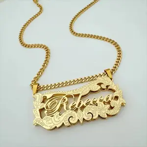 Personalized Name Necklace - Custom 3D Pendant Jewelry with Elegant script, 18K gold plated Plated Necklace for, Birthday/Anniversary/Graduation Gift - Durable Personalized Chain for Everyday or Special Occasions, Occasion Jewelry, Twisted Rope Design, In