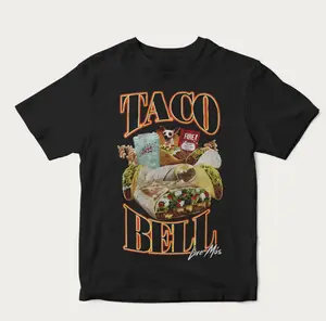Taco Bell 90'S Bootleg, Unisex Short Sleeves Tee for Men and Women Cotton Menswear