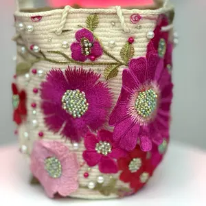 Handmade Recamada Bag – Unique Flower Beaded & Embroidered Wayuu Style