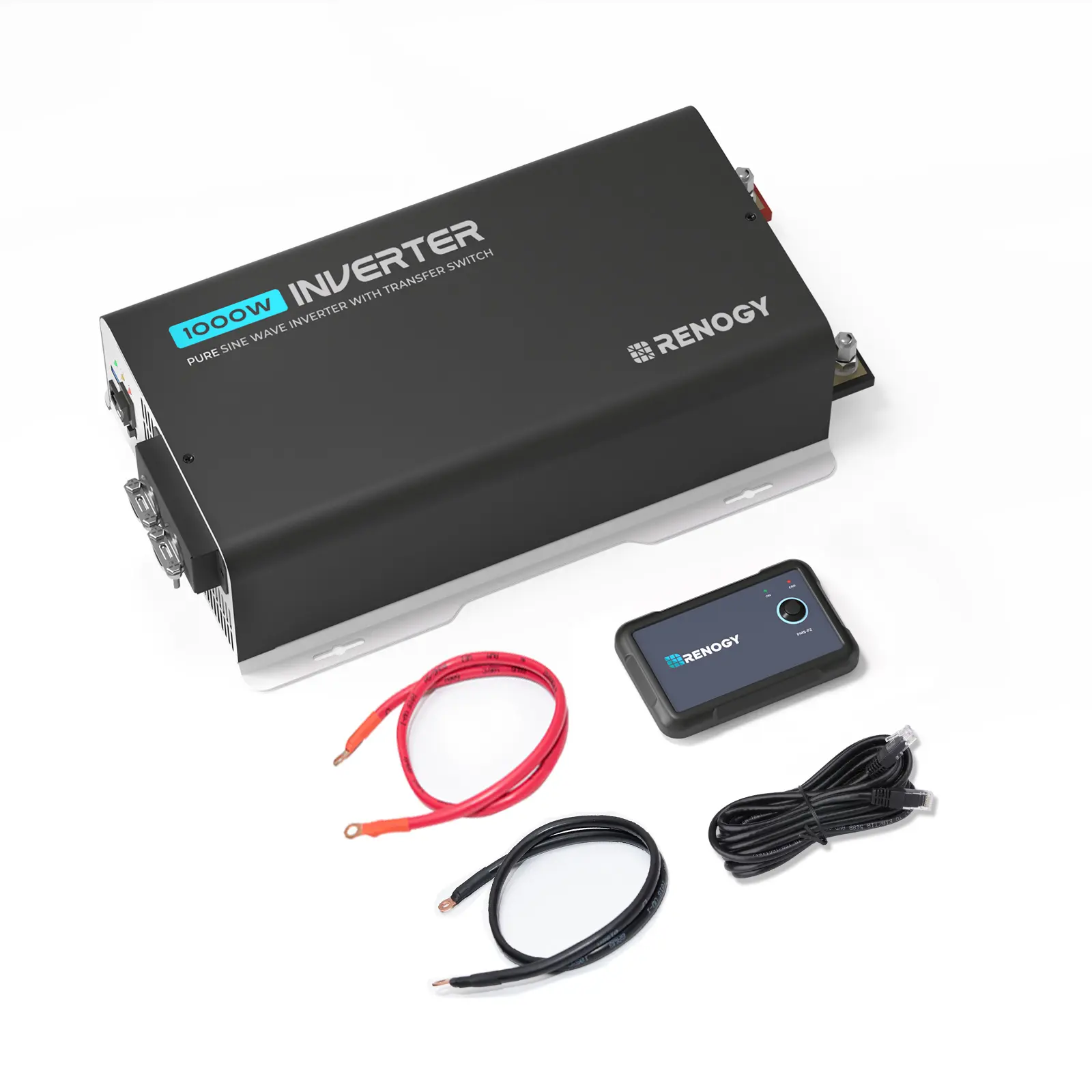 Renogy 1000W 12V Pure Sine Wave Inverter with Built-in Auto Transfer Switch and Bluetooth, Remote Control Power Solution for RV, Vehicle and Trailer