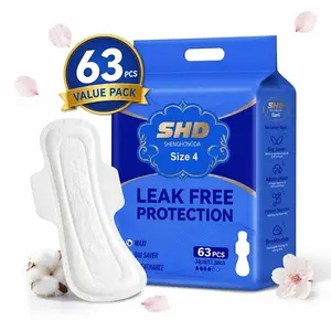 【Value Pack】63ct Period Pads for Women, Long Length Menstrual Pads with Wings, Leak-Proof & Odor Control, Soft & Breathable Daily Protection (60+3 Count Bulk Savings)