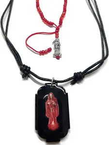 Santa Muerte necklace and bracelet unisex matching set. Adjustable sizes on both.