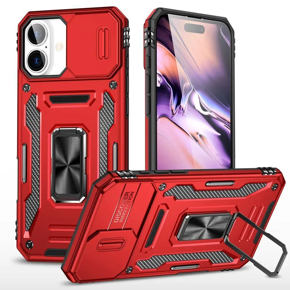 DISCO INNO Lens Push Window Smartphone Case - Compact Shockproof Casing with Stand, Customized Handheld Accessory, Heavy-Duty Protection for iPhone 12,13,14,15 Plus,16 Pro Max Devices, Supplier Warranty, Cellphone