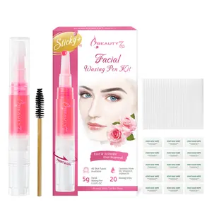 Beauty7 Sticky Eyebrow Wax Kit, Face Waxing Kit, Facial Hair Removal for Upper Lip Cheeks Chin, Eyebrow Shaper Wax Kit, Waxing Strips for All Skin Type for Women