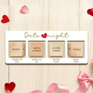 Couple Wooden Dice Game Set, Suitable for Adults 18+, Creative and Portable Romantic Couple Night Decision-making Dice, Ideal Love Gift for Husband, Wife, Girlfriend, and Boyfriend.