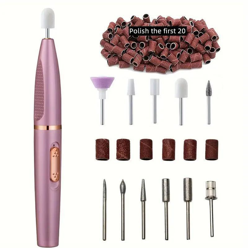 Professional & Portable Electric Nail Drill Kit, 1 Set Nail Art Drill with Drill Heads, Professional Nail Drill Machine & Efile Manicure & Pedicure Tools with Nail Drill Bits for Home & Salon, Nail Tech Supplies