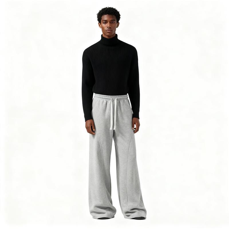 pants men sweatpants Men's Solid Thermal Lined Drawstring WaistPants,Casual Comfy Loose Fitting Trousers for Fall &Winter, Men's Bottoms for Daily Wear, Relaxed Fit, fleece sweatpants，school season