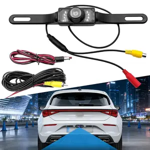 Car License Plate Backup Camera, 170° Wide-Angle Night Vision LED Camera, 8-Light Infrared Vehicle Camera, Anti-Fog HD Car Rear View Camera, for Cas Trucks SUVs Reverse Camera Systems