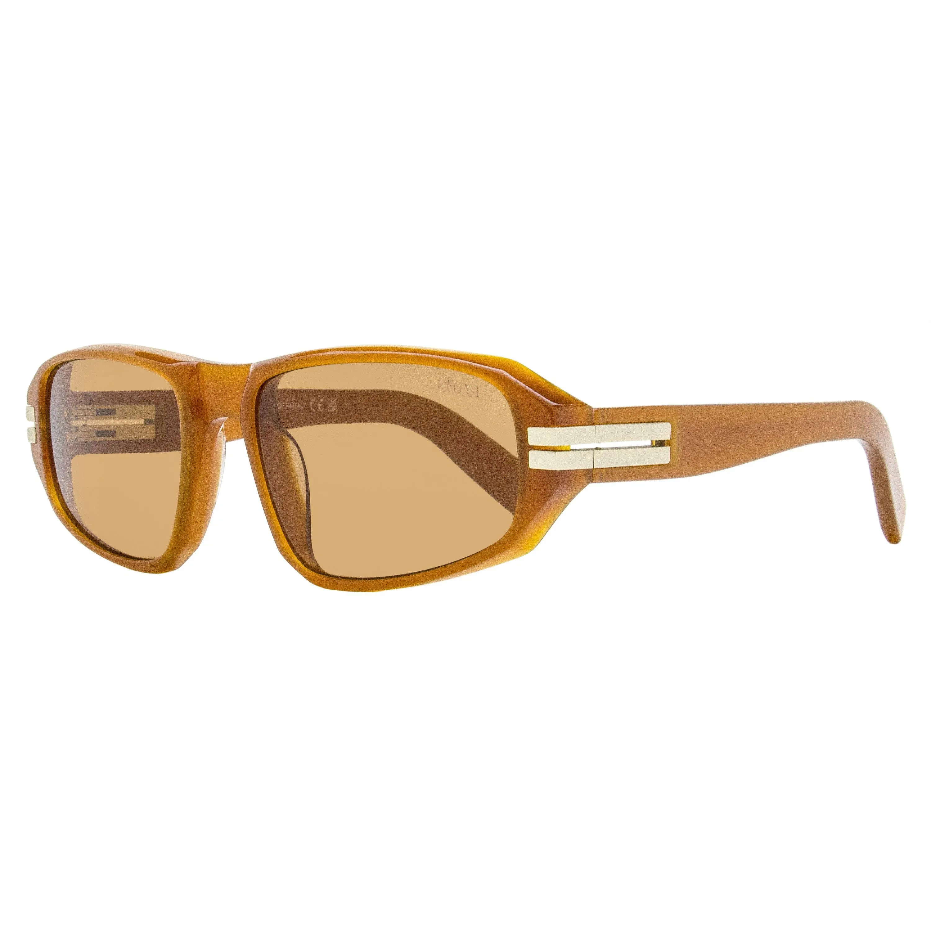 Zegna Lanyard Sunglasses EZ0262 45E Transparent Brown 58mm