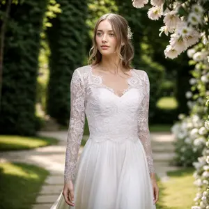 Light ivory long sleeve V neck wedding dress topper Light ivory long sleeve V neck wedding dress topper