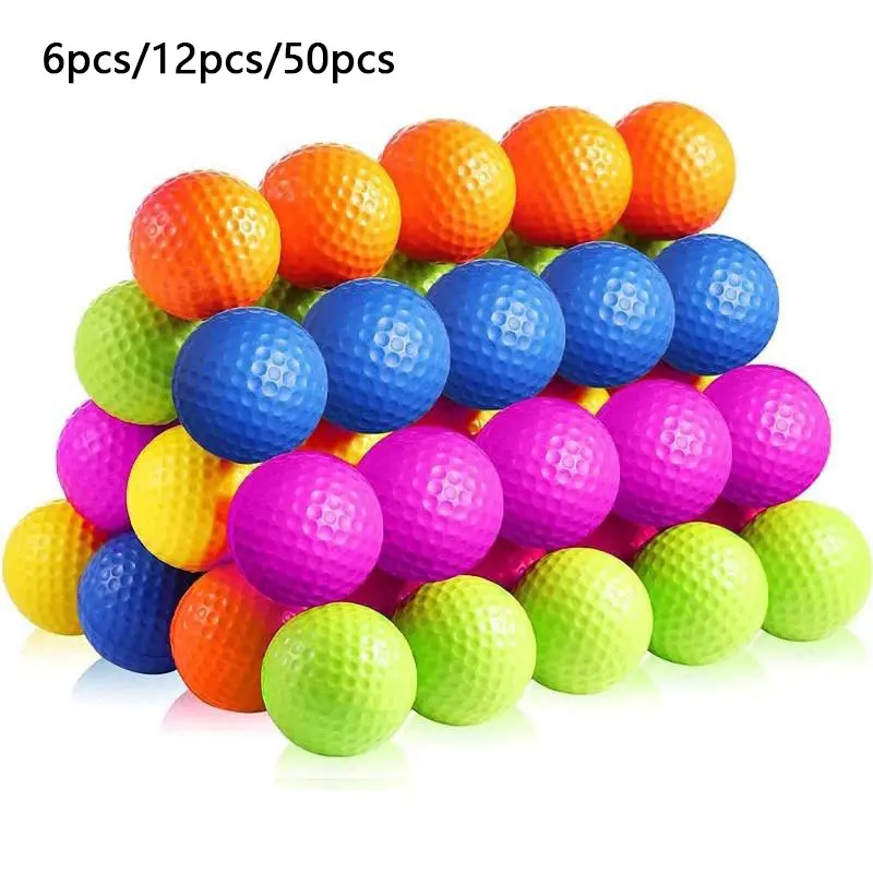 6/12/50pcs Golf PU Balls, Soft Practice Training Golf Balls, Durable & Flexible Design, Ideal for Men, Enhance Your Golf Skills, Golf Gear, Golf Equipment