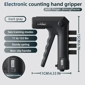 High quality 2-in-1 adjustable smart grip and finger grip with digital counter -5kg to 60kg resistance, high-quality carbon steel spring, ergonomic anti slip handle for comprehensive hand and forearm trainingRAIMENTRY