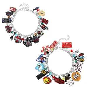 Stranger Things Carnivorous Plant Cartoon Pattern Bracelet, DIY Zinc Bracelet with Assorted Charms - Lightweight, Customizable Jewelry for Fans -- Charm Bracelet Bracelet Costume