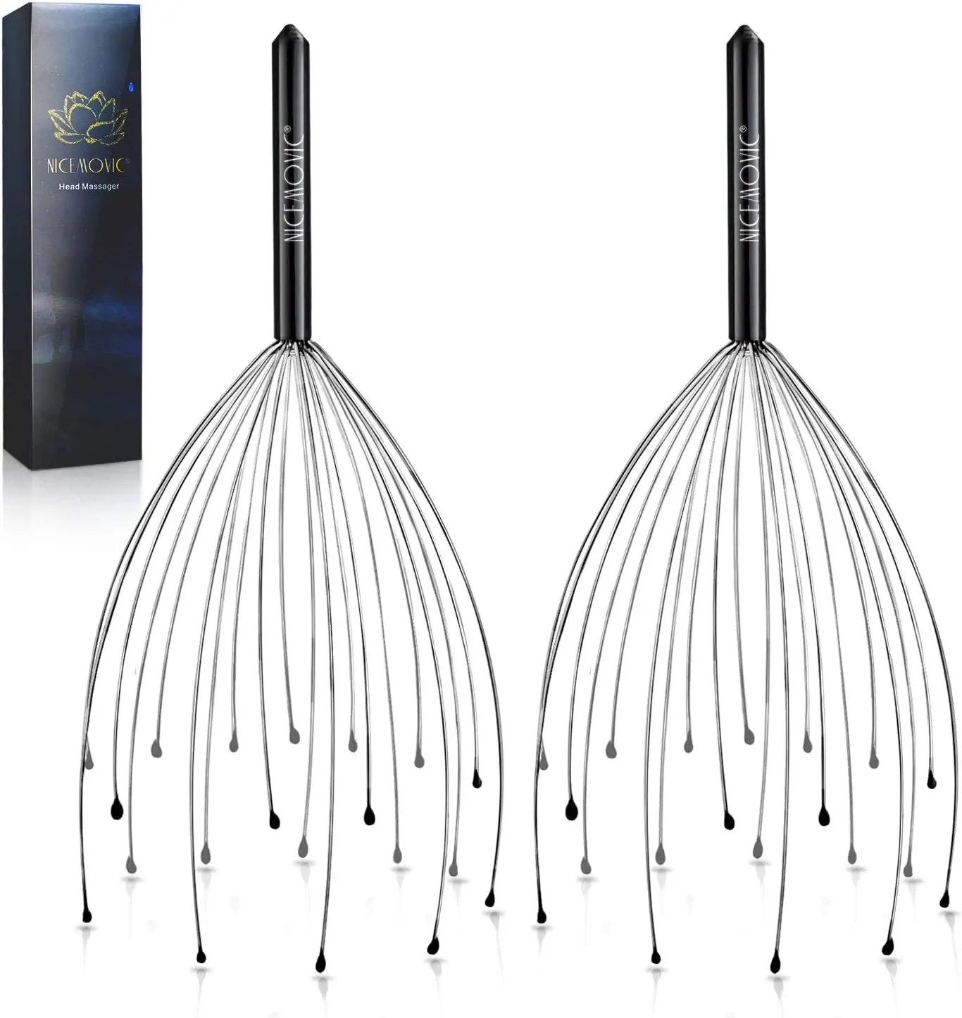 2 Pack Head Scalp Massager Stocking Stuffers White Elephant Gifts | Christmas Gag Gifts for Adults Prizes for Adults Scalp Massager Hair Growth 20 Fingers Stress Relief Head Scratcher
