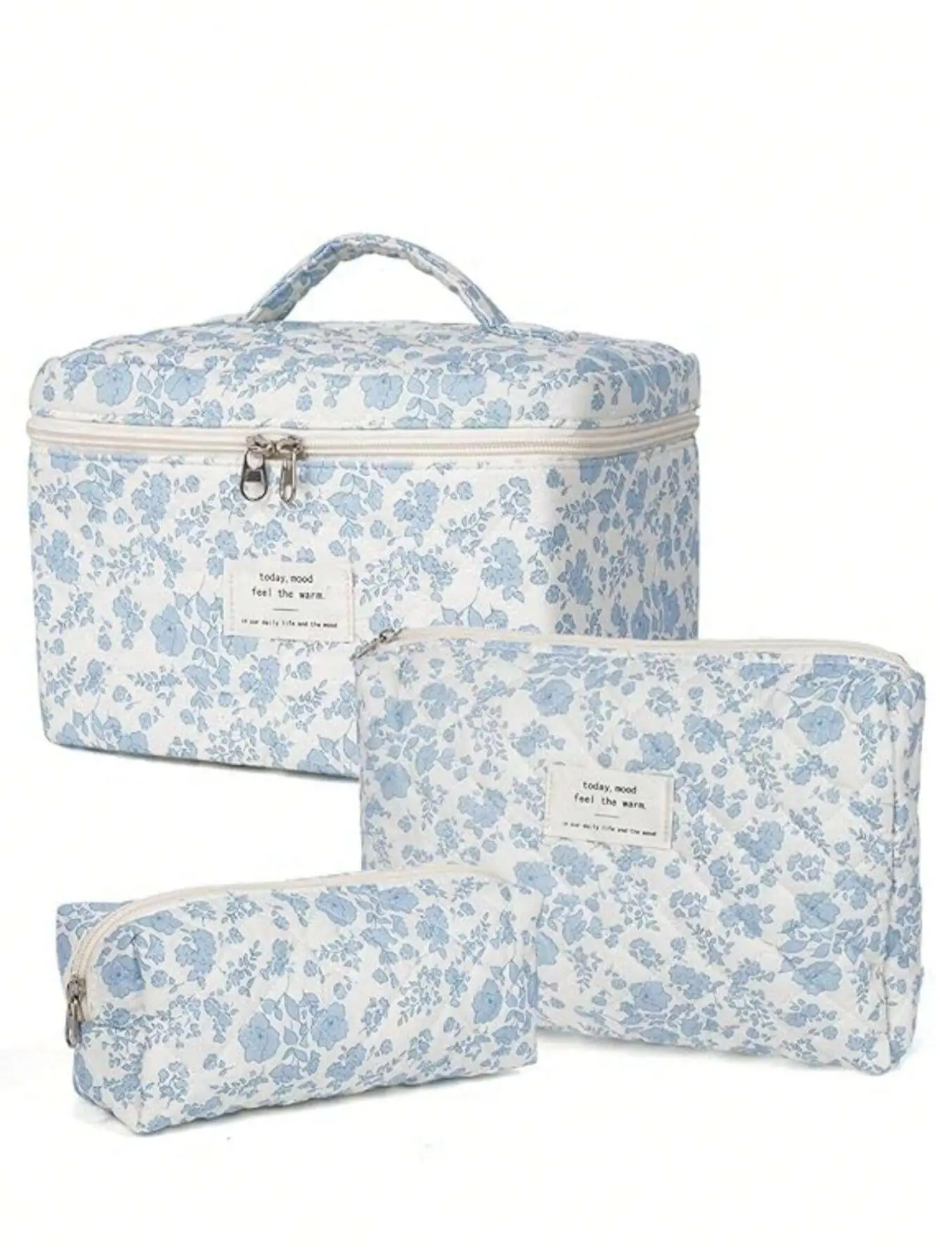 Floral Print Makeup Bag Set, Casual Versatile Cosmetic Storage Bag, Travel Toiletry Bag, Makeup Organizer Pouch