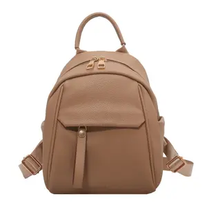 Small Pu Leather Backpack Women Backpack Female Fashion Multi-Pocket Travel Bag