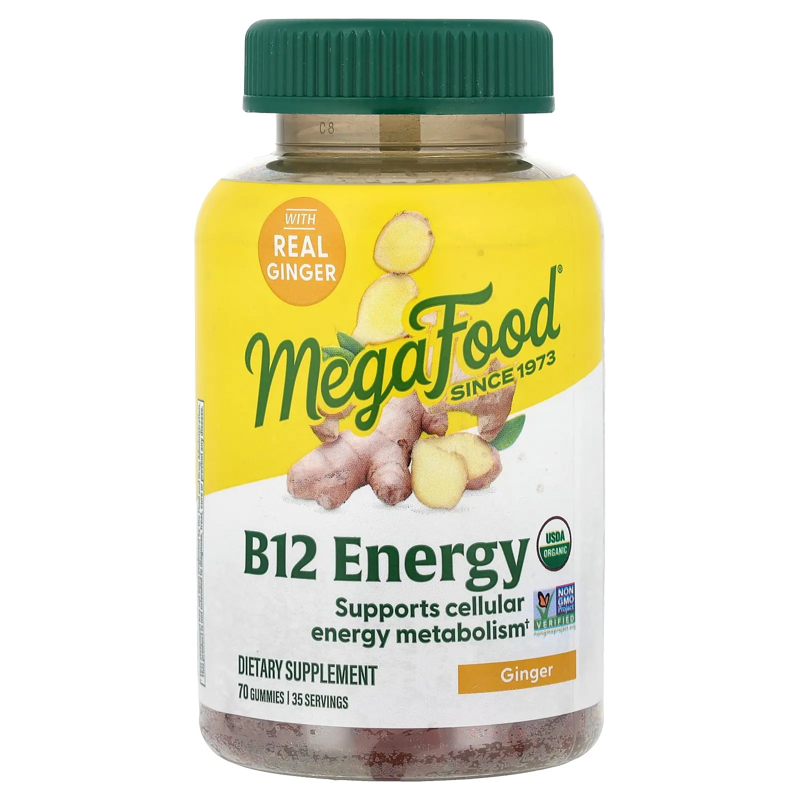 MegaFood B12 Energy Gummies, Ginger, 70 Gummies
