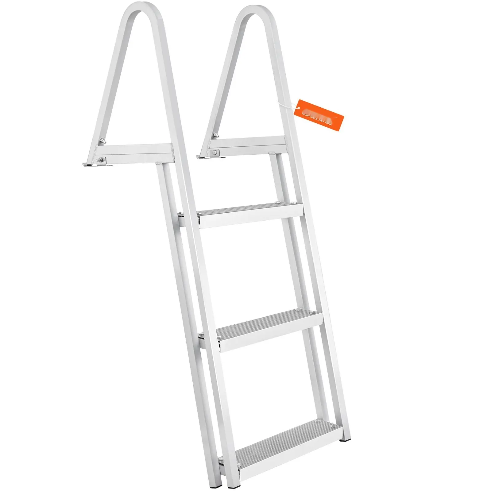 Dock Ladder, Removable 3-Step Aluminum Alloy Pontoon Boat Ladder with 4-Inch Wide Step, Nonslip Rubber Mat, 350 Lbs Load Capacity, Easy to Install for Ship, Lake, Pool, and Marine Boarding