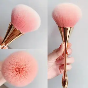 Nail Dust Brush & Blush Brush Set, Soft Fluffy Bristles, Clean Magic Mirror Powder, Apply Makeup, Single Item, Plastic Frame