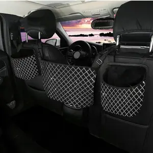 Rhinestone Decor Car Seat Storage Bag, Car Seat Back Organizer, Car Interior Accessories for Women, Car Accessories for Stowing & Tidying
