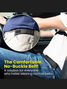 Unisex Elastic No Buckle Waistband, Adjustable Nylon Belt, Comfortable Casual Striped Design, All Season Wear, Daily Use