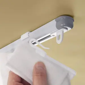 Retractable Ceiling Curtain Track, Measurement-Free 33.5''-59'', Room Divider, Shower Curtain, Parallel Bay Window, RV Track (White)