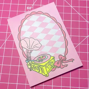 Vintage Gramophone Record Player Notepad - Kawaii, Cute, Notebook, Memo, Notes, Stationary, Loose Leaf, Retro