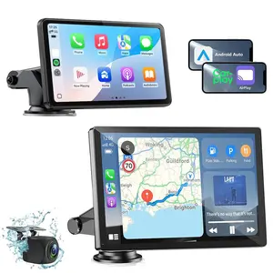 Portable Car Screen, 1 Set Wireless Car Player with Rear Camera, GPS Navigation, Bluetooth-compatible, Touch Screen for Vehicles for Dashboard, Touchscreen GPS Navigation