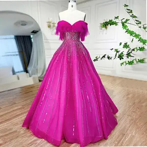 Fuchsia A-Line Graduation Evening Dress 2025 with Beaded Luxury - Ideal for Women's Party