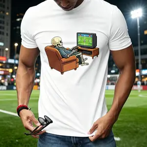 Dad Life Loading Skeleton Gaming T-Shirt | Funny Gamer Dad Graphic Tee | Father's Day Casual Top Menswear Streetwear Shortsleeve Crewneck Album Grunge 90s vintage