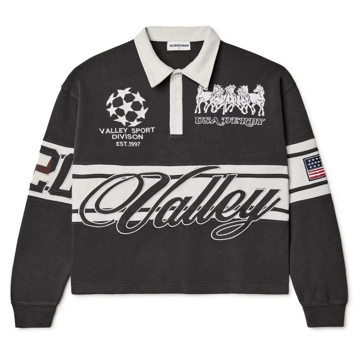 Global Casual Street Retro Rugby Polo polyester, UNISEX Global Casual Street Retro Rugby Polo polyester, UNISEX