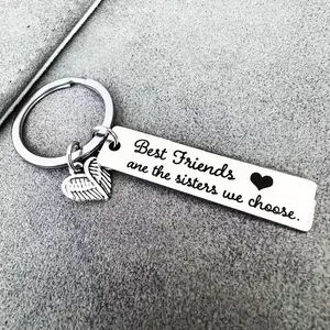 Best Friend Gift - Friendship Keychain Birthday Christmas Gift Female Best Friend Flatback Keychain
