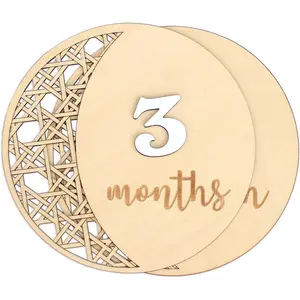 Daisy   Monthly Milestone, Wooden  Milestone Signs, Monthly Milestone  Discs,  Milestone Discs (Moon)